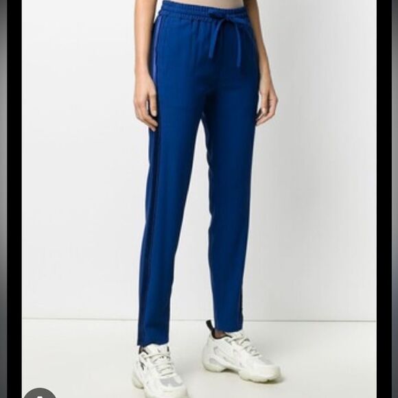 Zadig & Voltaire Parono Crepe Drawstring Trousers Cobalt Blue Size 36 Small - Picture 2 of 13